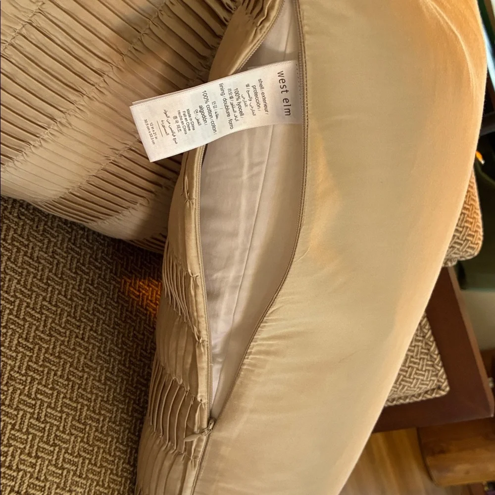 EUC WEST ELM PILLOW COVERS, 12 x 21, Taupe in color, see all detail photos
